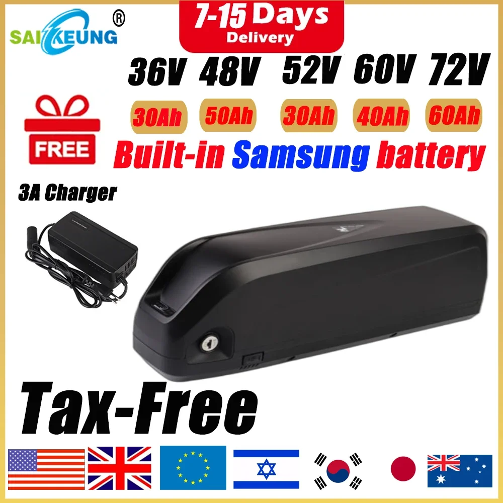 Hailong Polly 48V 52V 60V 36V  - đánh giá và giá Electric Bicycle Battery 72V 30Ah